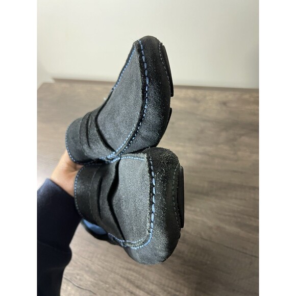 Donald J Pliner Varran Loafers Men Size 11 Black Blue Stitch Pebble Suede main image 8